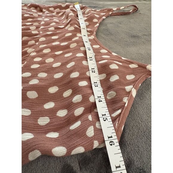 Abercrombie & Fitch Women's Polka Dot Cropped Cami Top Size S Brown and White - Picture 6 of 8